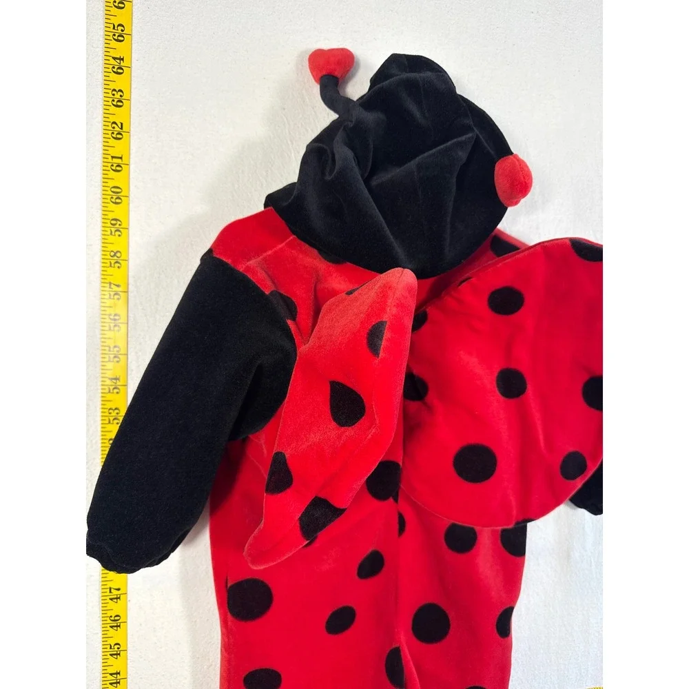 Miniwear Ladybug Costume Kids 12M Red Black Polka Dot Hooded Winged Jumpsuit